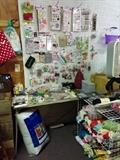 nice collection of craft supplies and fabric