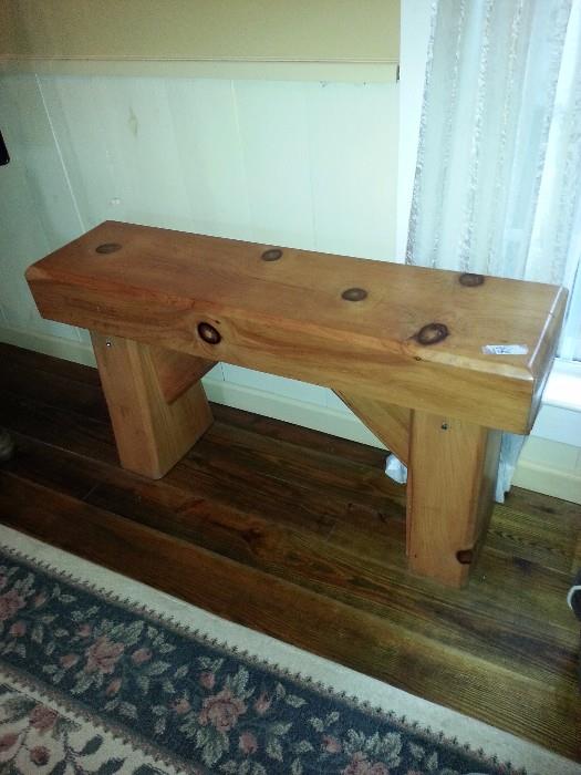 Wonderful hand crafted pine bench.