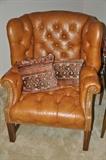 Leather Wing Back chairs in pristine condition