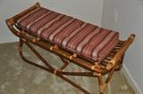 Vintage bamboo bench with cushion