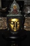 Antique solid iron Buddha head