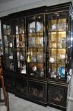 Amazing painted lacquer breakfront/china cabinet with lights!
