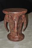 Carved stone elephant table
