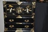 Fabulous lacquer and mother of pearl large jewelry cabinet