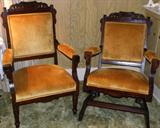 Victorian chair & platform rocker