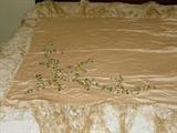 Ivory silk embroidered shawl