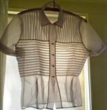 Vintage sheer nylon tucked blouse