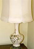 One of pr.-porcelain lamp, magnolia decor