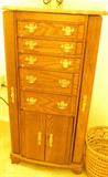 Oak jewelry armoire.