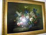 Painting-large Flemish style floral.