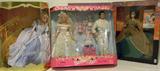 Disney barbie Cinderella 50th Anniversary, barbie & Ken Wedding Fantasy, Barbie as holiday Scarlett O'Hara in green drape gown.