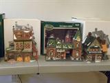 Victorian/Dickens/Dept. 56 Christmas porcelain buildings.
