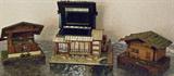 Swiss chalet music boxes.