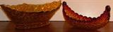Victorian colored glass, Hobb's amberina canoe.