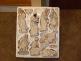 CONTEMPORARY PORCELAIN NATIVITY SET.