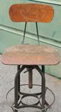 Industrial chair/stool for use at drafting table/desk.