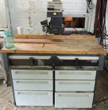 Sears Craftsman 10" radial arm saw with cabinet.