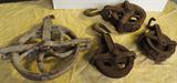 Selection from vintage pulleys.