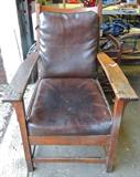 Mission oak armchair.