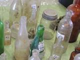 Selection from old bottles, mason jars, as found.