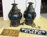 One signal lantern with bullseye glass remaining, will be on site Friday July 5.