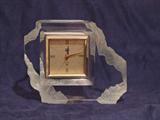 Crystal desk or mantle clock by Hoya.