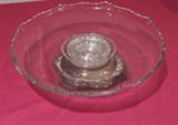 Elegant glass lazy Susan/revolving serving plate.