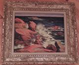 Oil painting of a seascape by listed Russian-American artist Frank Cohen Kirk.