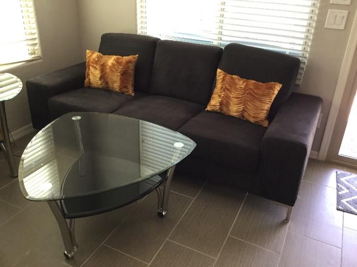 Designer Sofa with Coffee Table (Chrome Legs) 