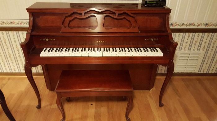 Yamaha upright player piano and bench