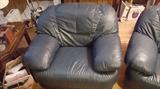 navy leather club chair