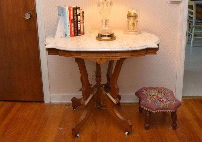 Gorgeous Victorian Eastlake Table with Marble Top