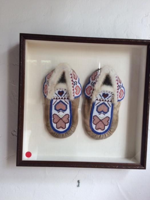 antique hand beaded moccasins 