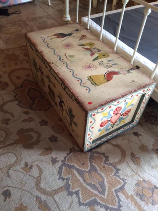 Hand painted antique Monterey style Spanish revival chest