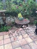 wrought iron table and chairs