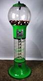 Item Description: A fun large Gumball Wizard Commercial gumball machine featuring large hard clear plastic globe to top with enclosed spiral center. Key is present.