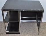 Item Description: A retro Mid Century black metal and chrome office desk.