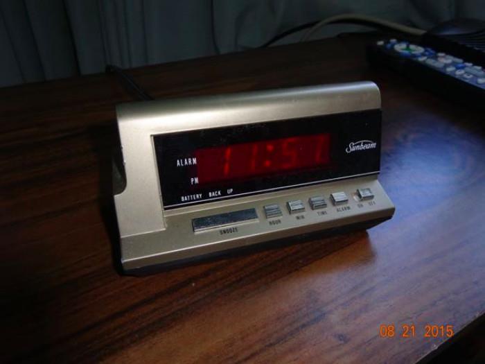A digital alarm clock
