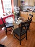 Glass top kitchen table and 4 chairs
