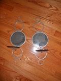 Pair of mirrored and metal wall sconces