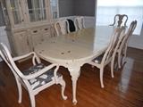 Blonde Link Taylor dining table with 6 chairs--matches hutch