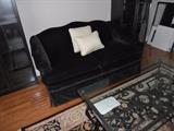 Henredon Black velvet sofa