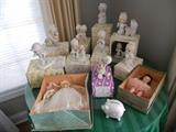 Collection of Precious Moment figurines and two Madame Alexander dolls