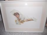Sleeping child framed print--vintage picture