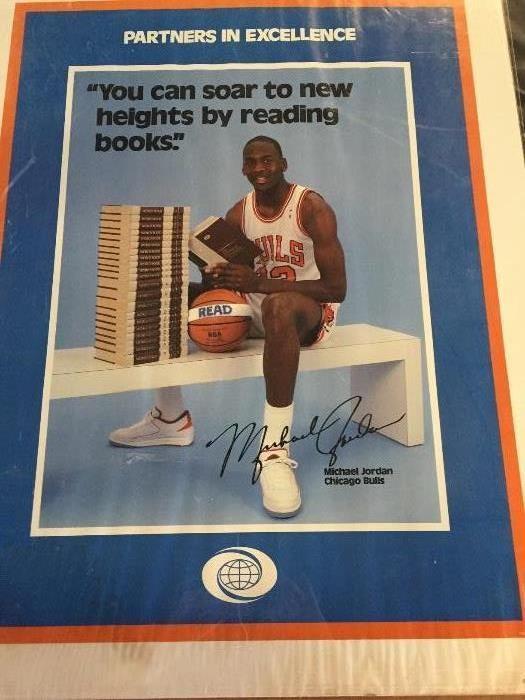 Michael Jordan signed
"you can't soar to new heights by reading books