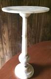 Petite marble pedestal table