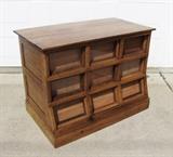 ~ C/1890 Oak 9 drawer Seed Cabinet from Country Store, 46 1/2w. x 27 1/2d. x 33 3/4 h. (Fully Restored)