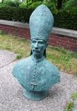 ~ C/1970's Huge hand sculpted clay bust of a Pope, approx. 40" tall (by an Ann Arbor Artist...Self Portrait ?)