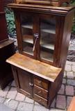 ~ C/1890 Hand-made child's Breakfront walnut cupboard