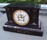 ~ C/1880 Marble cased Seth Thomas mantle clock, porc. dial, open escapement